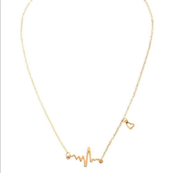 LAST SET SALE Gold EKG Heart Beat Dainty Necklace - Picture 4 of 6
